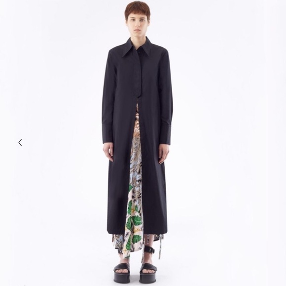 3.1 Phillip Lim Long Shirt Jacket Modern Minimalist Black NWT - Picture 3 of 13